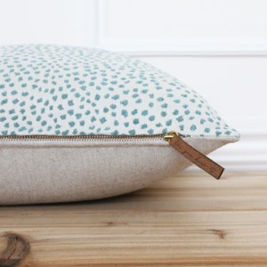 Aqua Dot Pillow Cover Blue-Green Dot Pillow Cover Polka Dot Cushion Cover Designer Pillow Covers Accent Pillow Meredith image 2