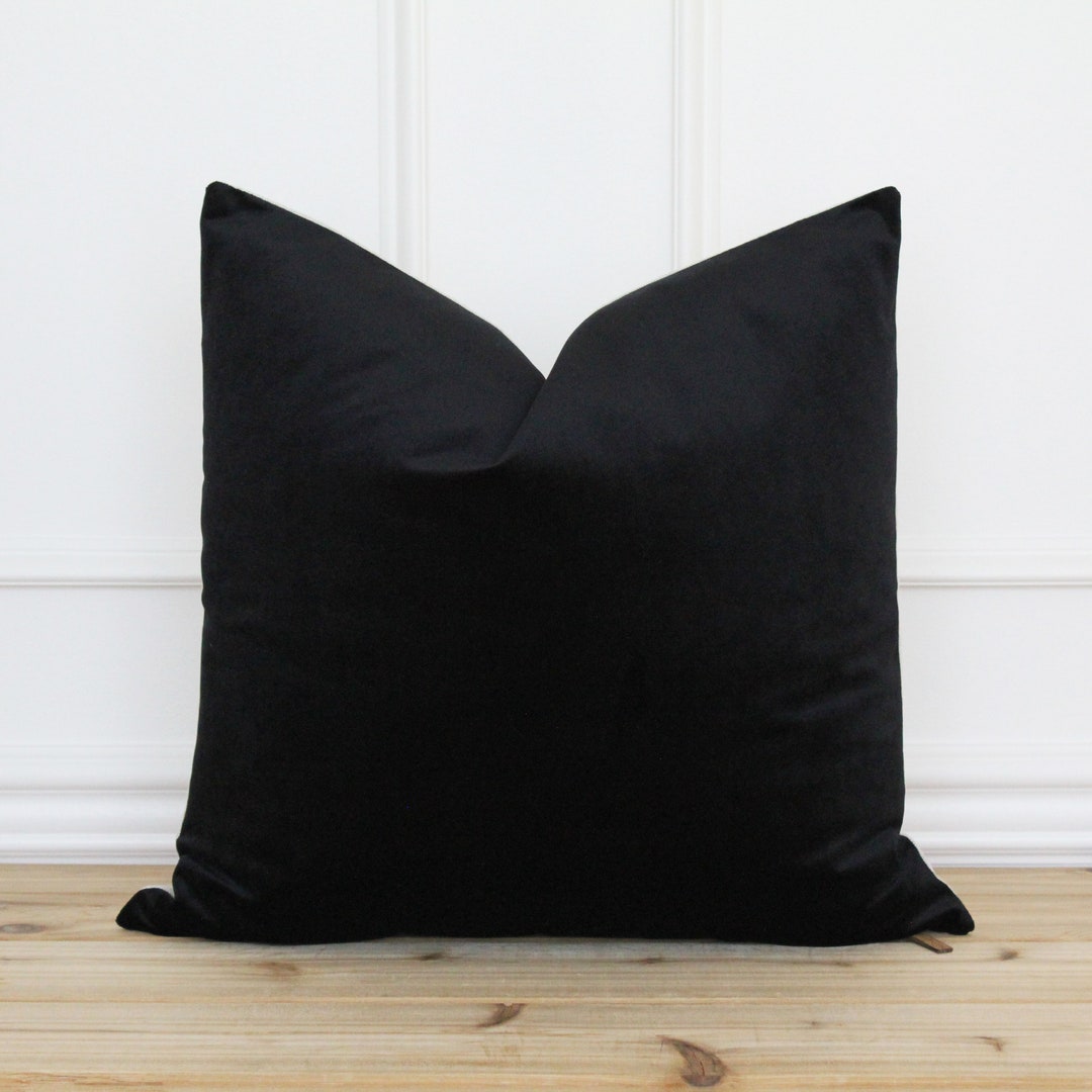 Black Velvet Pillow Cover Solid Black Pillow Cover Velvet - Etsy