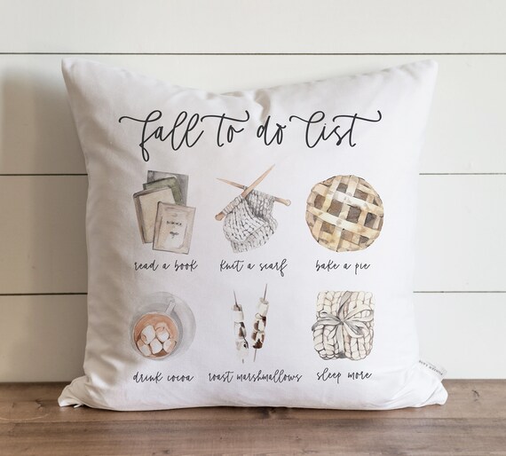 Fall Pillow Cover Fall To Do List Watercolor fall pumpkin pillow cover