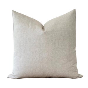 Neutral Cotton Linen Pillow Cover | Oatmeal Beige Decorative Cushion | Farmhouse Minimalist Throw Pillow | Esme