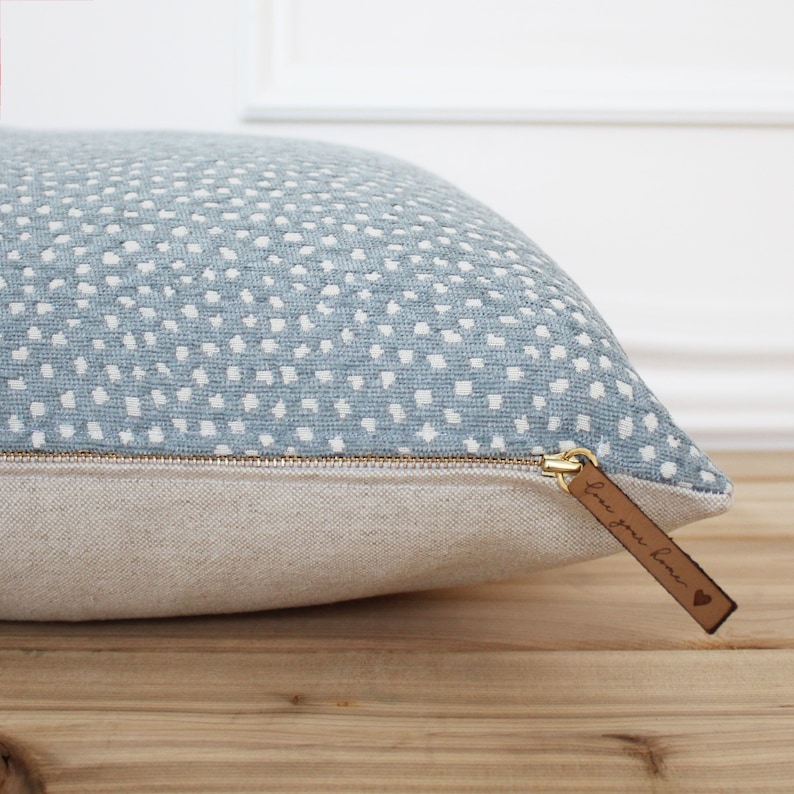 Blue Dot Pillow Cover Blue Spot Pillow Blue 20x20 Textured Etsy
