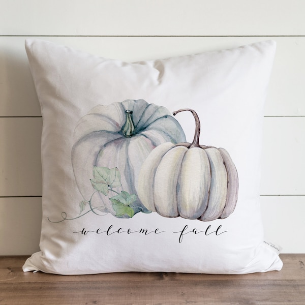 Fall Pillow Cover // Welcome Fall Pumpkins // Autumn Pillow Cover // Thanksgiving Home Decor