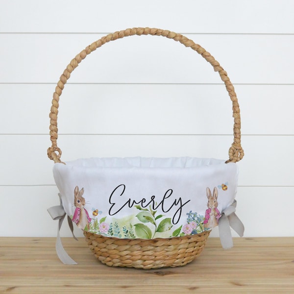 Flopsy Personalized Easter Basket Liner • Peter Rabbit Easter Basket Liner • Monogram • Custom Easter Basket Liner for Girl | Flopsy