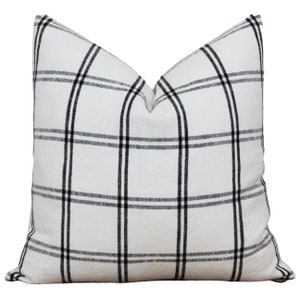 White and Black Plaid Pillow Cover Farmhouse Pillow Cover Modern Pillow Cover Decorative Throw Pillow Lumbar Pillow Matilda image 3