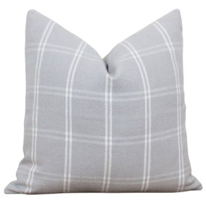 Gray and White Plaid Pillow Cover Grey Plaid Pillow Cover Modern Farmhouse Pillows Decorative Cushion Cover Custom Covers Stella image 3