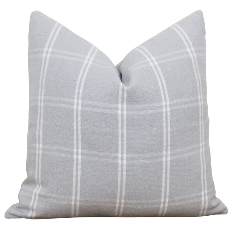 Gray and White Plaid Pillow Cover Grey Plaid Pillow Cover Modern Farmhouse Pillows Decorative Cushion Cover Custom Covers Stella image 3
