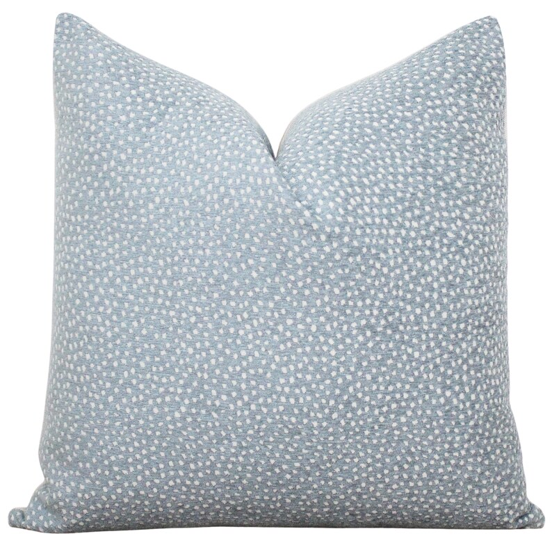 Blue Dot Pillow Cover Blue Spot Pillow Blue 20x20 Textured Etsy