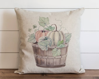 Pumpkin Basket 20 x 20 Pillow Cover // Fall // Autumn // Thanksgiving // Throw Pillow // Gift for Her // Accent Pillow