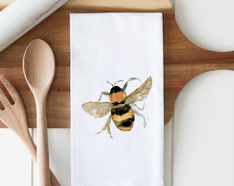 Bumble Bee Tea Towel | Dish Towel | Kitchen Decor | Kitchen Towel | Flour Sack Towel | Housewarming Gift | Wedding Gift | Wedding Favor