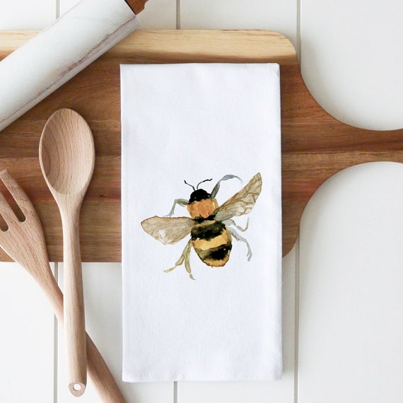 Bumble Bee Tea Towel Dish Towel Kitchen Decor Kitchen Towel Flour Sack  Towel Housewarming Gift Wedding Gift Wedding Favor 