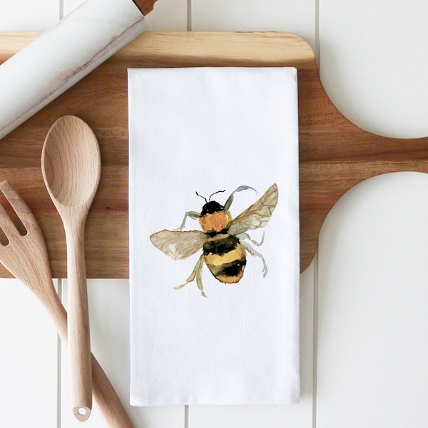 Bumble Bee Tea Towel | Dish Towel | Kitchen Decor | Kitchen Towel | Flour Sack Towel | Housewarming Gift | Wedding Gift | Wedding Favor