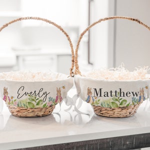 Peter Rabbit and Flopsy Personalized Easter Basket Liner • Easter Basket Liner Boy or Girl • Easter Basket Liner • Monogram | Flopsy Peter