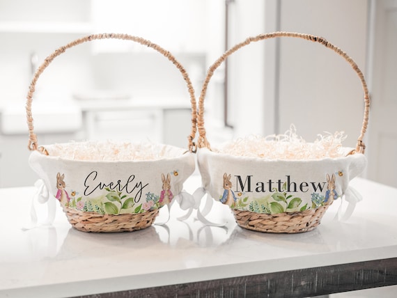 Peter Rabbit and Flopsy Personalized Easter Basket Liner • Easter Basket Liner Boy or Girl • Easter Basket Liner • Monogram | Flopsy Peter