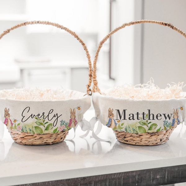 Peter Rabbit en Flopsy Gepersonaliseerde Easter Basket-voering • Easter Basket-voering jongen of meisje • Easter Basket-voering • Monogram | Flopsy Peter