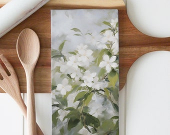 torchon vintage floral au jasmin | oeuvres d'art vintage | Linge de cuisine | Ferme | Pays français | Linge à vaisselle | Cadeau d'hôtesse | Serviette pour sac de farine