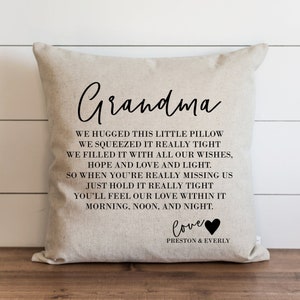 Grandma Pillow Cover | Personalized Mother's Day Gift from Grandkids | Custom Poem Pillow | Keepsake Present for Mom from Grandchildren