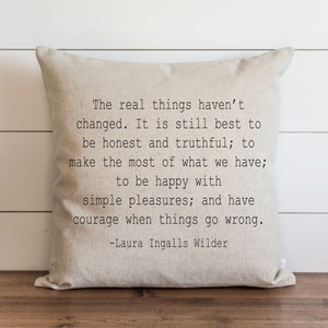 Real Things 20 x 20 Pillow Cover // Everyday // Faith // Little House on the Prairie // Throw // Gift // Accent Pillow // Cushion Cover