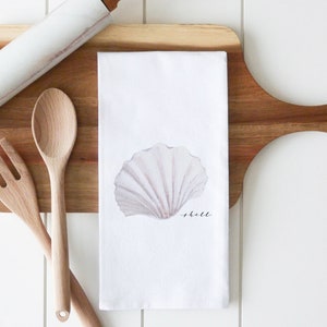 Shell 2 Kökshandduk | Diskhandduk | Köksdekoration | Kökshandduk | Mjölpåsehandduk | Inflyttningspresent | Bröllopspresent | Bröllopsgåva
