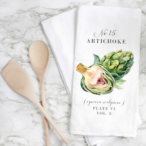 Artichoke Tea Towel | Dish Towel | Kitchen Decor | Kitchen Towel | Flour Sack Towel | Housewarming Gift | Wedding Gift | Wedding Favor
