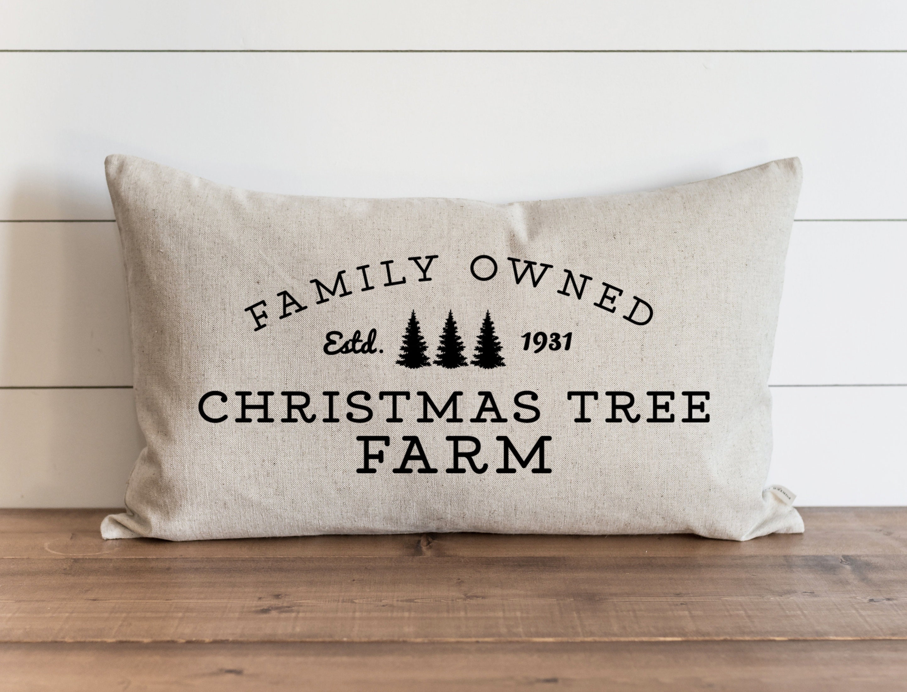 Christmas Pillow Cover // Family Owned Tree Farm Farmhouse Decor Holiday Covers Throw