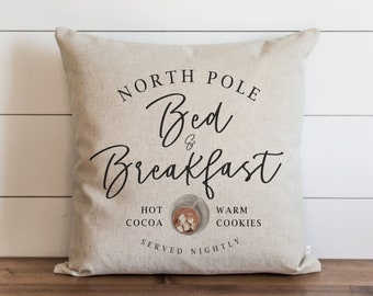 Christmas Pillow Cover // North Pole Bed & Breakfast // Farmhouse Decor // Holiday Pillow Covers // Christmas Decor // Christmas Throw