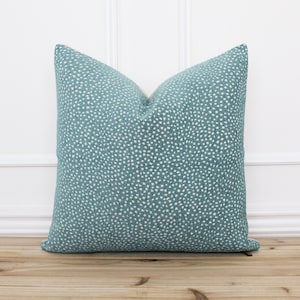 Aqua Pillow Cover with White Dots • Green and White Dot Throw Pillow • Accent Pillow • Couch Pillow • 20x20 12x20 16x26 14x36 | Maggie