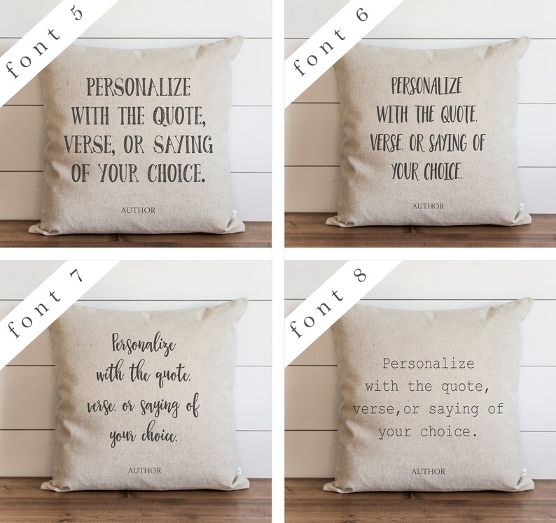 Custom Quote Pillow Cover // 20 x 20 Pillow Cover // Throw Etsy