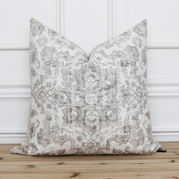 Neutral Medallion Pillow Cover • Antique Pillow Cover • Traditional Pillow • Modern Throw Pillow Cover • Lumbar Pillow Cover | Mercer