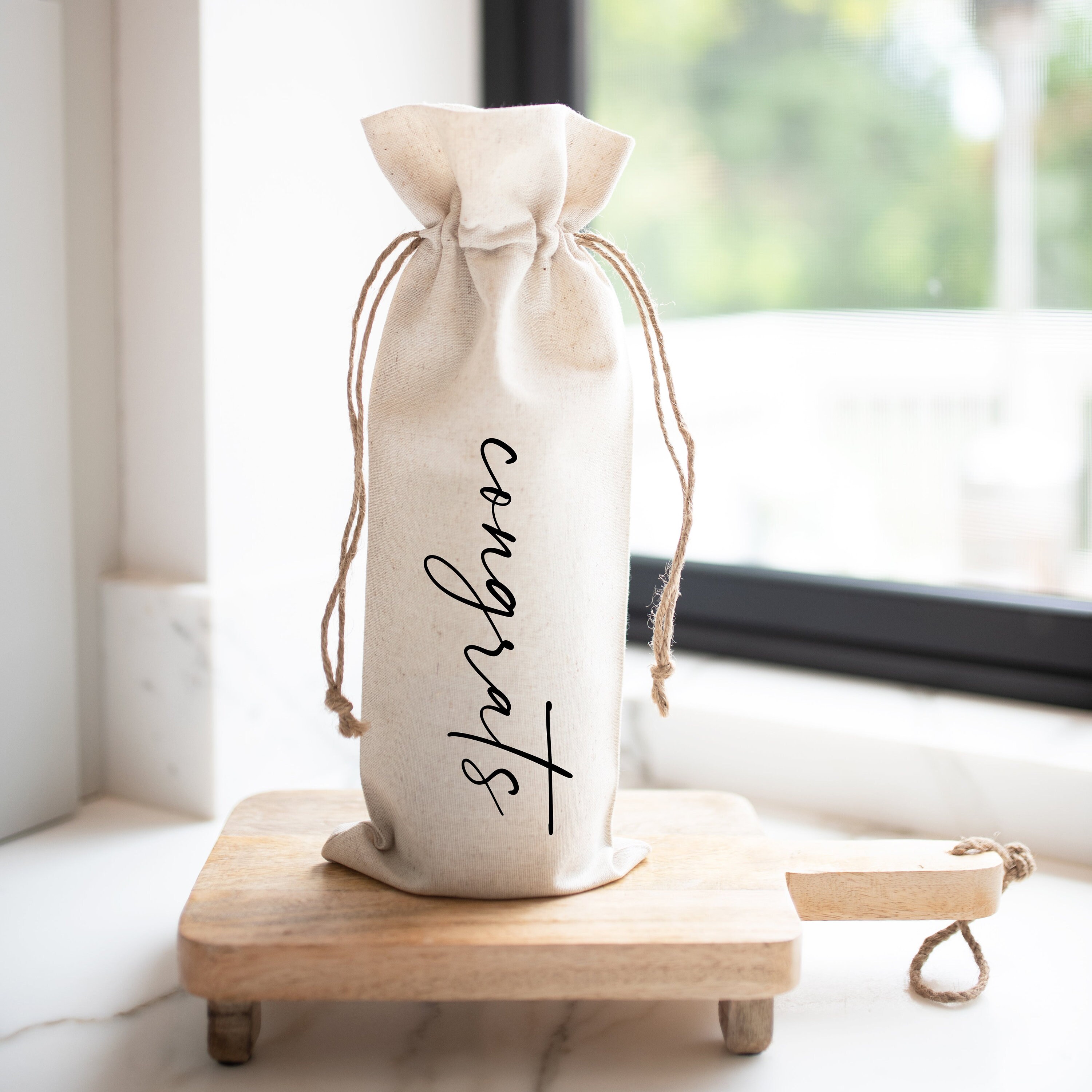 Congrats Wine Bag | New House Gift | Birthday Gift Bag | New Baby | Promotion Gift | Housewarming Gift Bag | Engagement Gift | Wedding Gift