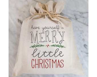 Have Yourself a Merry Little Christmas Gift Bag // Gift Wrap // Packaging // Present // Party Favor // Gift Bag // Hostess Gift