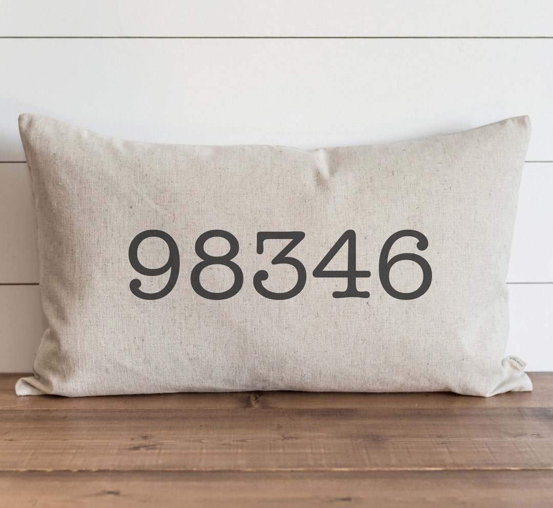 Customized Zip Code Pillow Cover // 16 X 26 Pillow Cover // Wedding