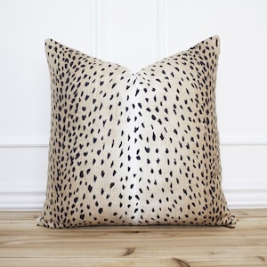 Antelope Pillow Cover Black • Animal Print Pillow Cover • 20 x 20 Pillow • Decorative Throw Pillow Covers • Designer Pillow | Evelyn Black