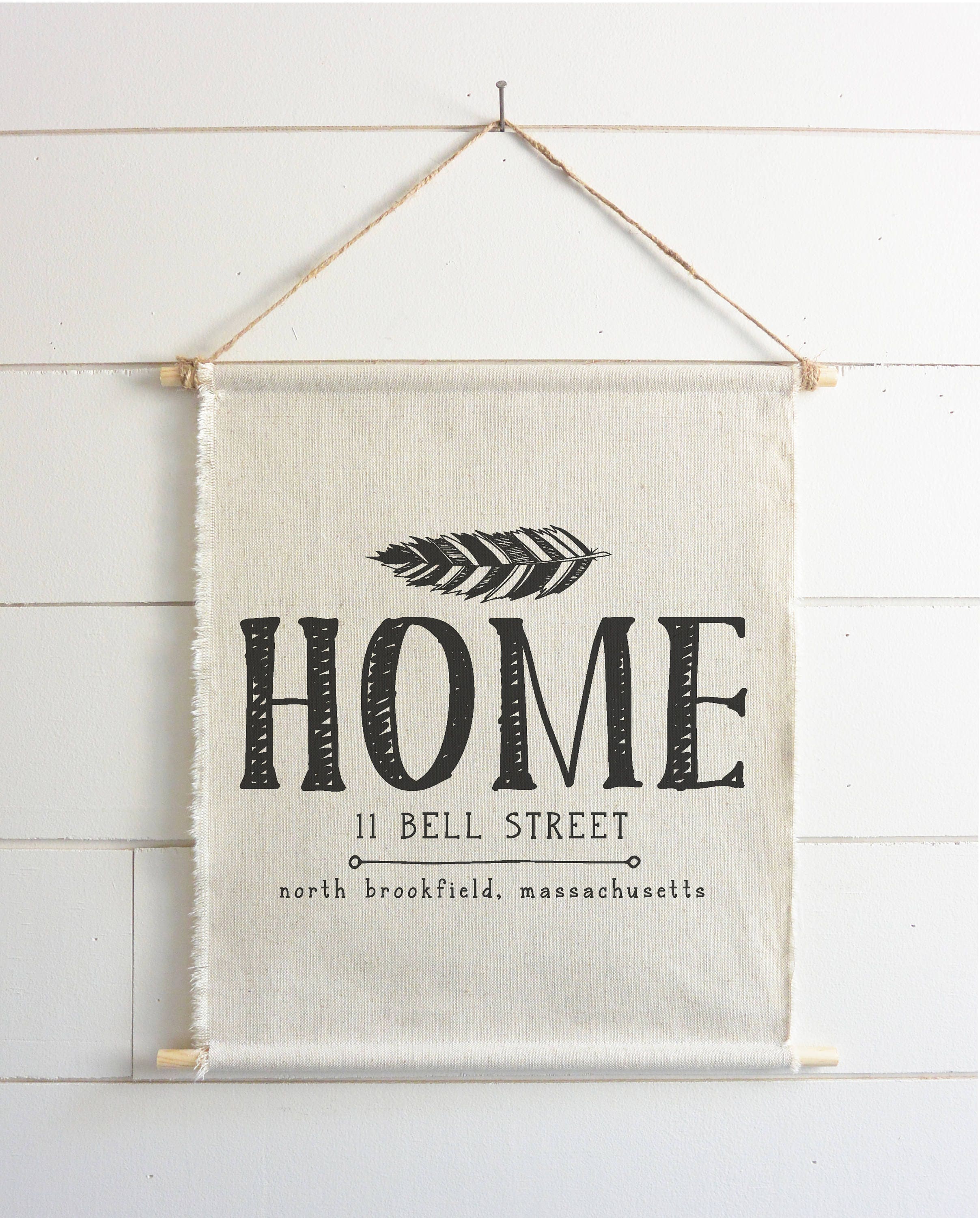Personalized Home Hanging Wall Banner // Everyday // Wall Art Etsy