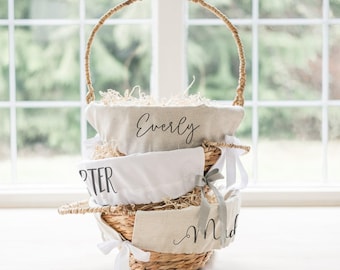 Personalized Easter Basket Liner with Adjustable Drawstring