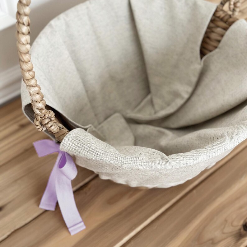 Personalized Purple Bunny Easter Basket Liner With Purple Ribbon and ...