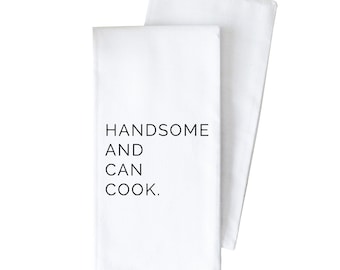 Strofinaccio bello e in grado di cucinare / Strofinaccio da cucina / Regalo per la festa del papà / Regalo per lui / Regalo per papà / Regalo per marito / Strofinaccio / Strofinaccio divertente