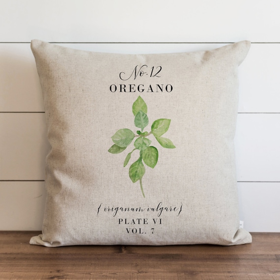 Oregano Pillow Cover 18 x 18 20 x 20 Botanical Pillow Cover
