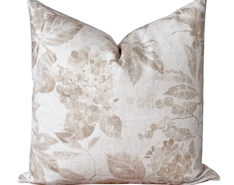 Neutral Floral Pillow Cover | Beige Floral Linen Pillow Cover | Neutral Floral Pillow | Neutral Decor | Modern Farmhouse Decor | Cece