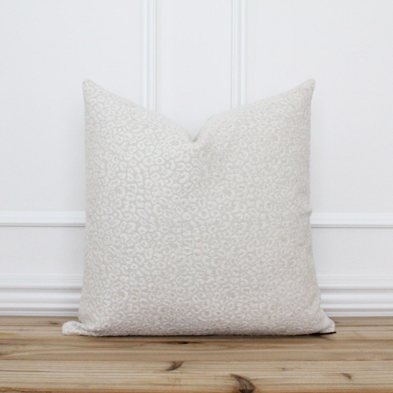 Cream Leopard Pillow Cover Animal Print Pillow Cover Etsy