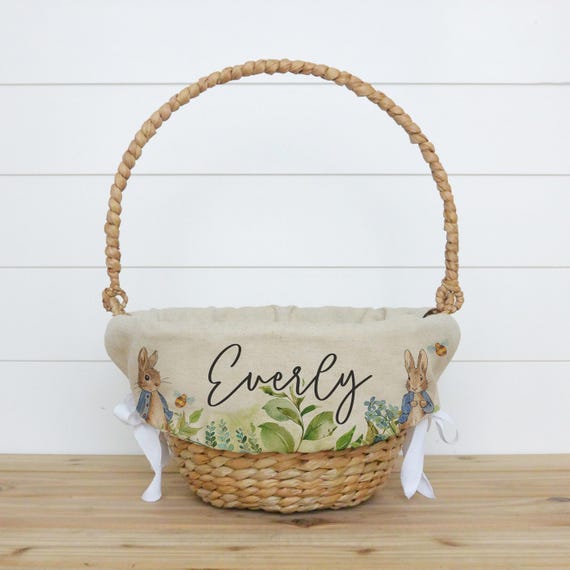 Peter Rabbit Personalized Easter Basket Liner • Custom Easter Basket Liner • Monogram • Easter Basket Liner for Boy or Girl | Peter Rabbit