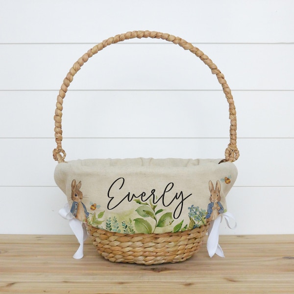 Peter Rabbit Personalized Easter Basket Liner • Custom Easter Basket Liner • Monogram • Easter Basket Liner for Boy or Girl | Peter Rabbit
