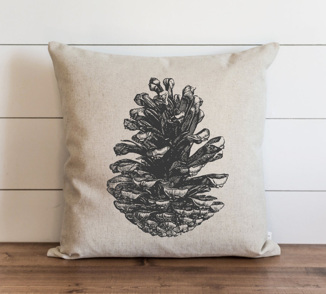 Pine Cone 20 X 20 Pillow Cover // Christmas // Holiday // Throw Pillow ...