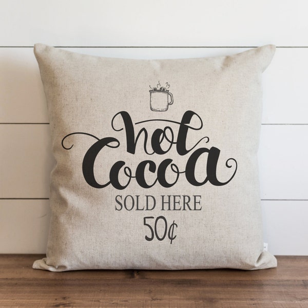 Hot Cocoa 20 x 20 Pillow Cover // Christmas // Holiday // Throw Pillow // Gift  // Accent Pillow
