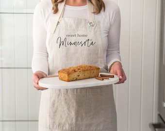 Sweet Home Location Custom Apron | Housewarming Gift | Gift for Her | Personalized | New Home | Realtor Gift | Cook | Bake | Kitchen