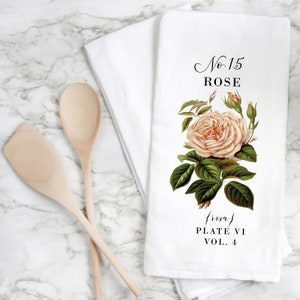 Rose | Dish Towel | Kitchen Decor | Kitchen Towel | Flour Sack Towel | Housewarming Gift | Wedding Gift | Wedding Favor