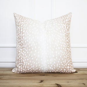 Antelope Pillow Cover Blush • Animal Print Pillow Cover • 20 x 20 Pillow • Designer Pillow • Decorative Throw Pillow | Evelyn Blush