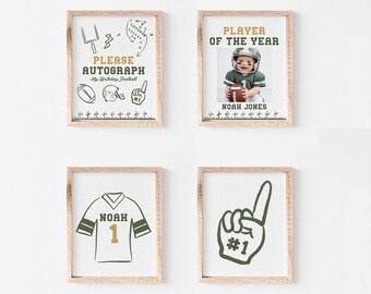 Football Party Signs, Wall Decor, Wall Art, Instant Download (Canva Template) 116B
