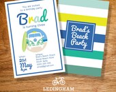 Vintage Beach Kombi Surf Invitations (Personalised DIY Printables)