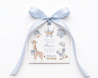 Baby Shower Card Template, Thank you Tags, French Nursery Toys, Favor Tags, Printable Download 408