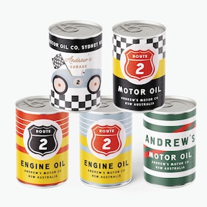 Vintage Race Car Can Labels, Motor Oil Design (DIY Printable) 005